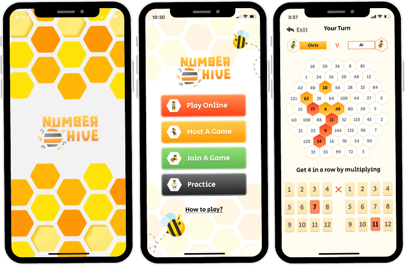 Number Hive - Multiplication strategy game screen shots on mobile app