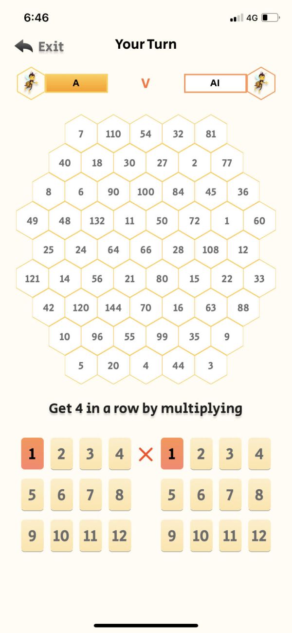 Number Hive game board